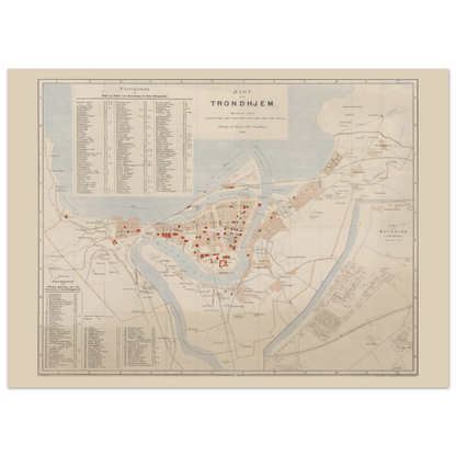 Norwegian city map poster of Trondheim