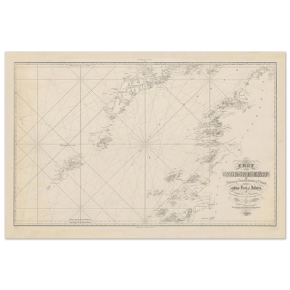 Norwegian coastal map print showing Lofoten and Bodø region