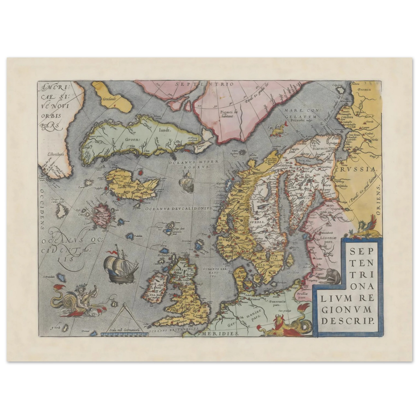 Ortelius Scandinavia map poster from 1575