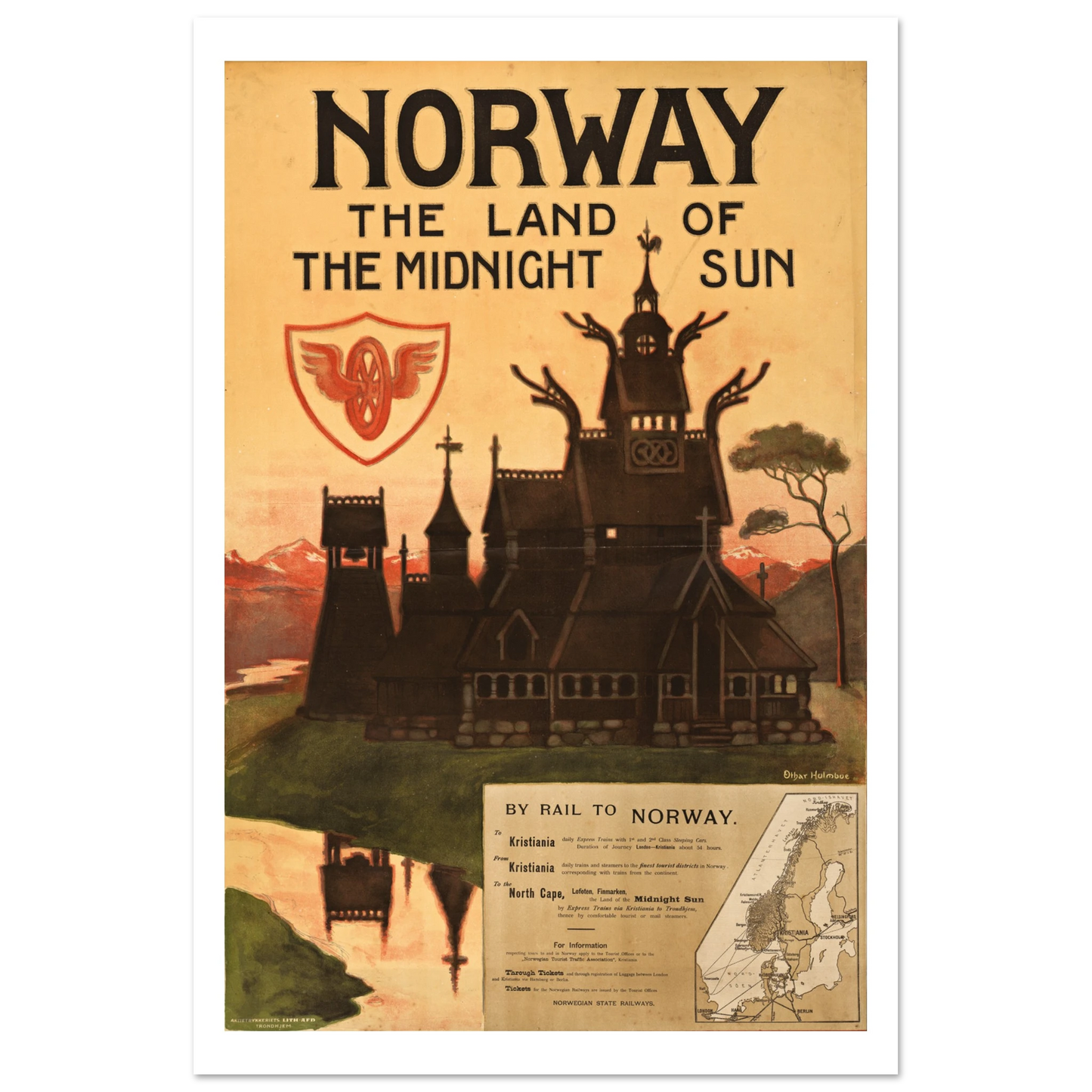 Othar Holmboe Norway The Land of the Midnight Sun poster