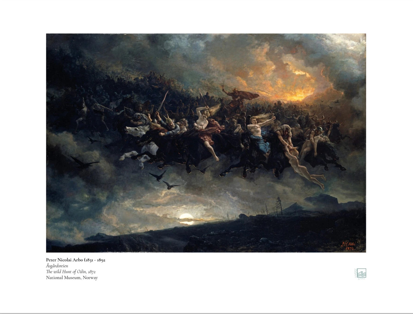 Peter Nicolai Arbo: Åsgårdsreien - norwegian print art