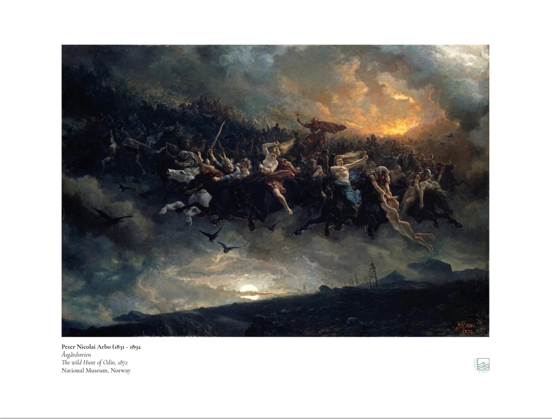 Peter Nicolai Arbo: Åsgårdsreien - norwegian print art