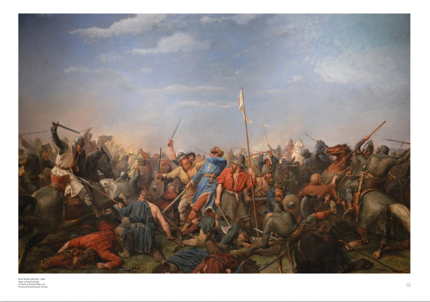 Peter Nicolai Arbo Poster - The Battle of Stamford Bridge Norwegian Print Art