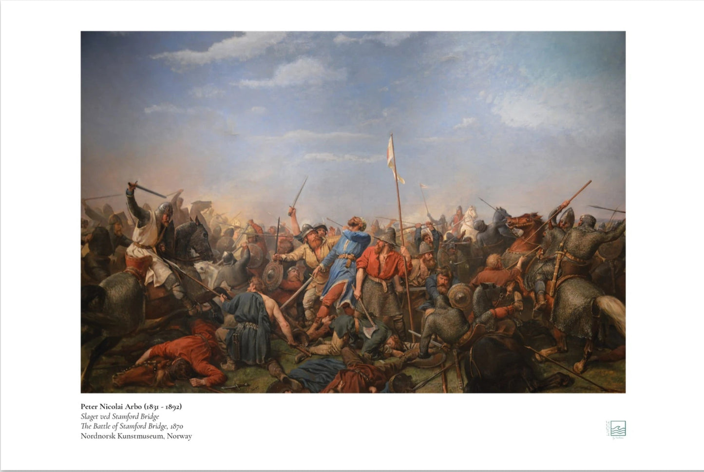 Peter Nicolai Arbo Poster - The Battle of Stamford Bridge Norwegian Print Art