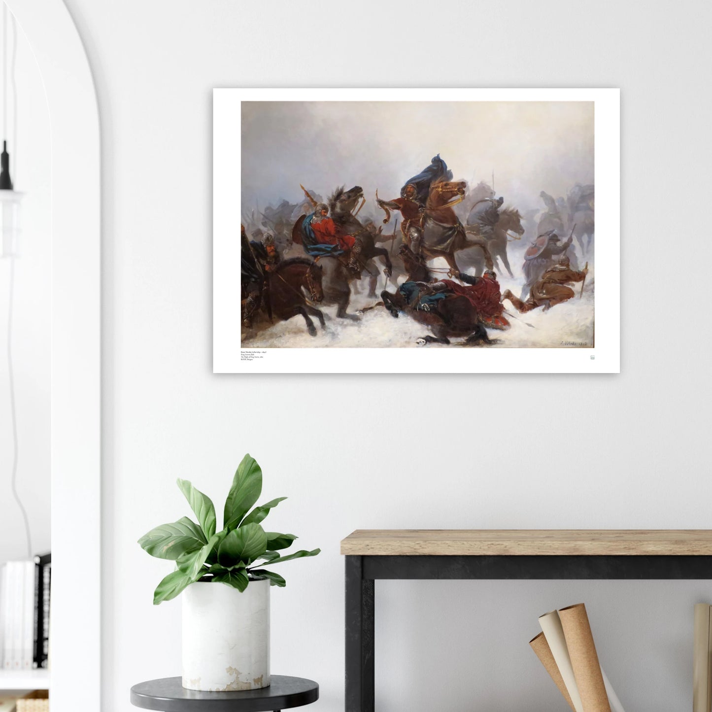 Nordic wall art print – The Flight of King Sverre by Peter Nicolai Arbo (1862)