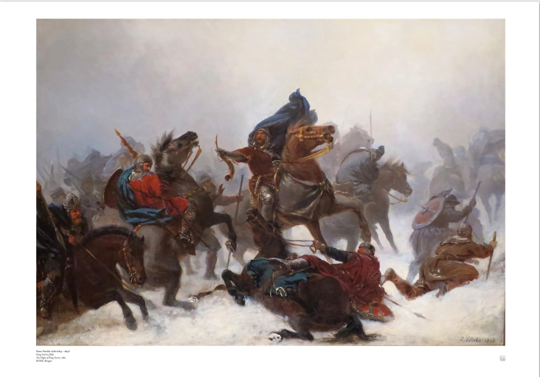 Nordic wall art print – The Flight of King Sverre by Peter Nicolai Arbo (1862)