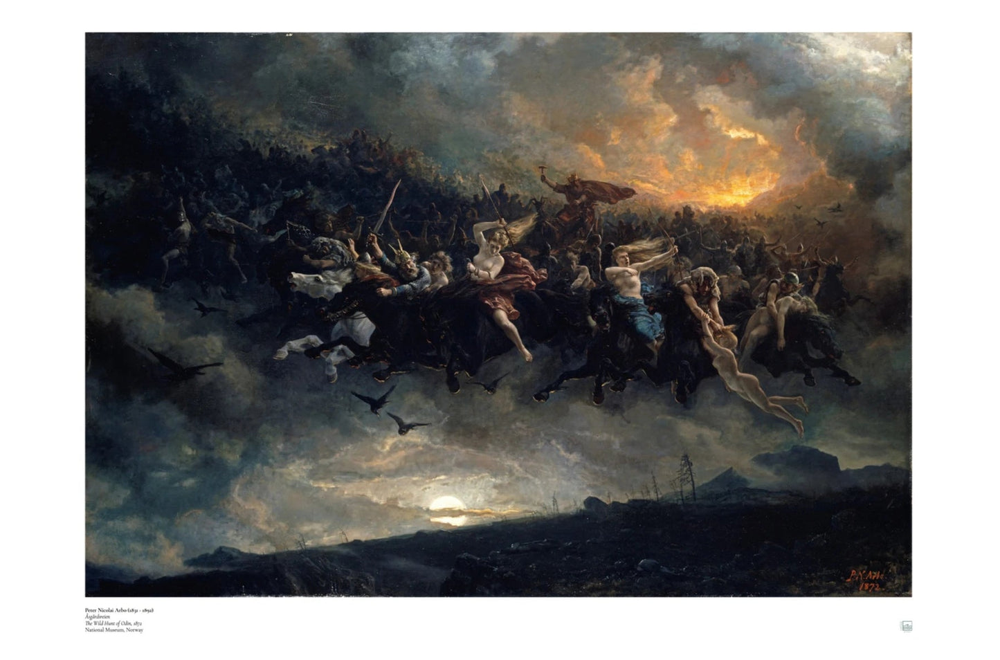 Peter Nicolai Arbo: Åsgårdsreien - norwegian print art