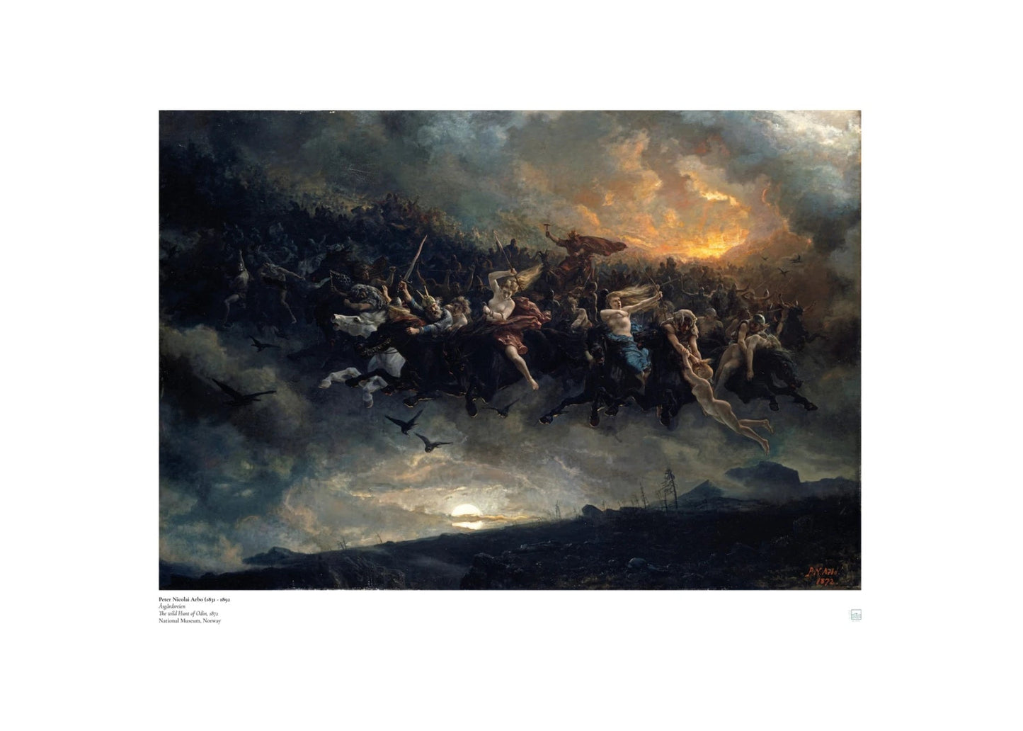 Peter Nicolai Arbo: Åsgårdsreien - norwegian print art