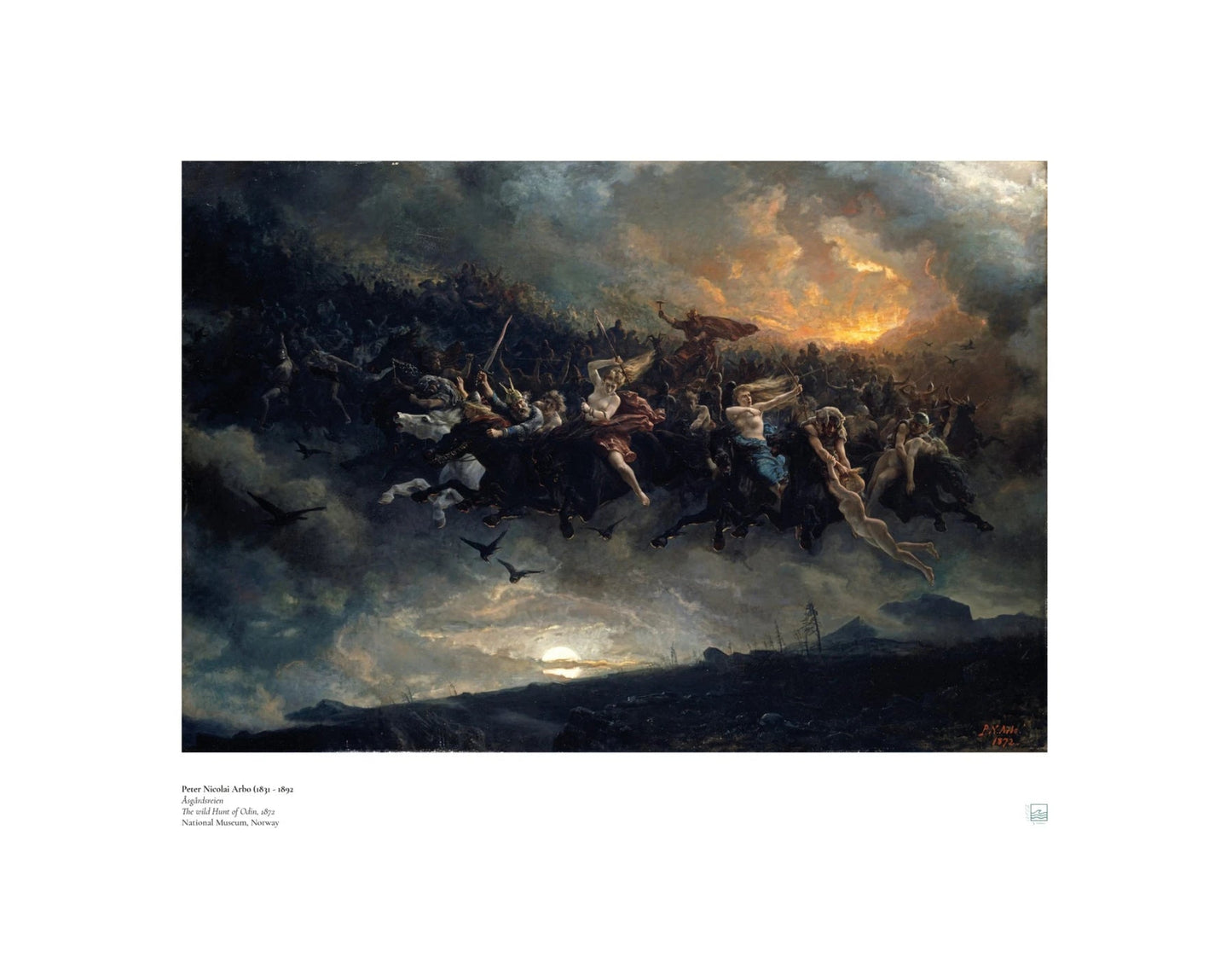 Peter Nicolai Arbo: Åsgårdsreien - norwegian print art
