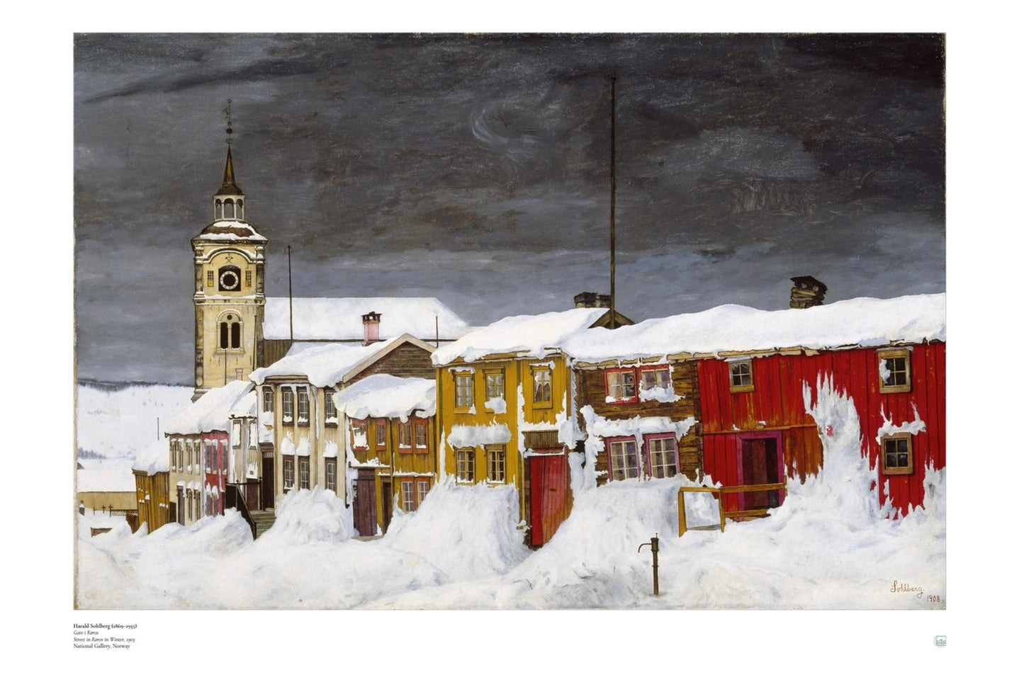 Sohlberg, Harald: Street in Røros in Winter