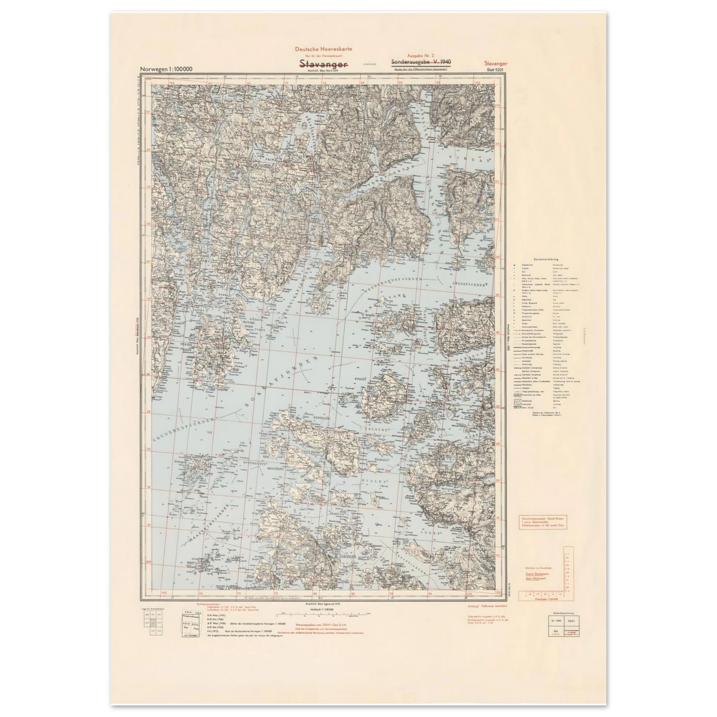 Stavanger Norway topographic map poster
