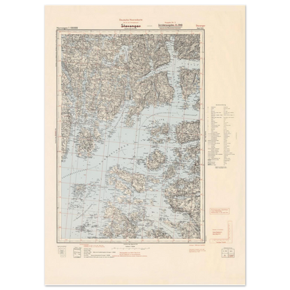 Stavanger Norway topographic map poster