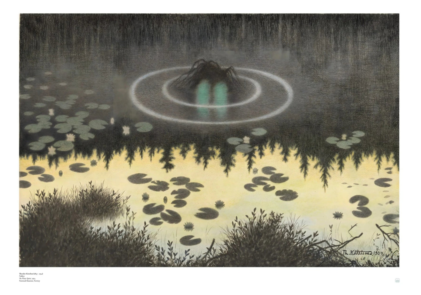 Theodor Kittelsen Nøkken Poster - Water Sprite Norwegian Scandinavian art print