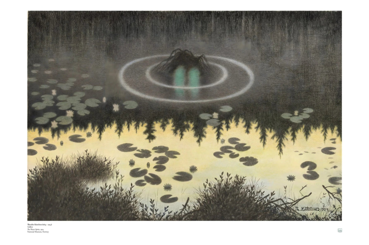 Theodor Kittelsen Nøkken Poster - Water Sprite Norwegian Scandinavian art print