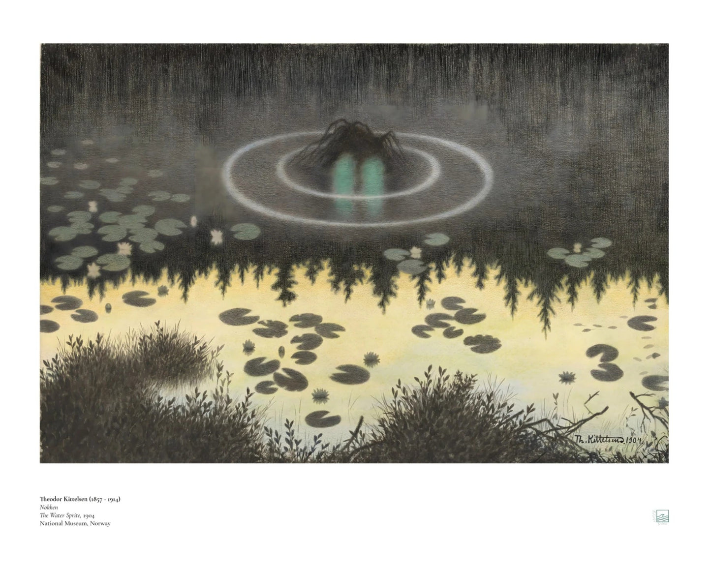 Theodor Kittelsen Nøkken Poster - Water Sprite Norwegian Scandinavian art print