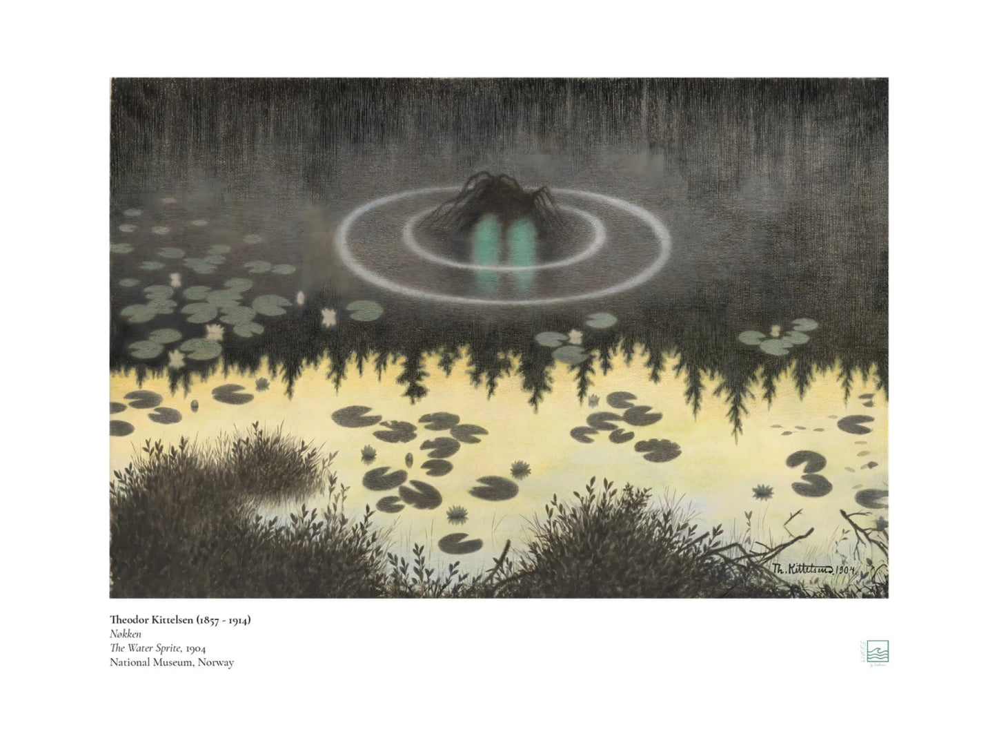Theodor Kittelsen Nøkken Poster - Water Sprite Norwegian Scandinavian art print