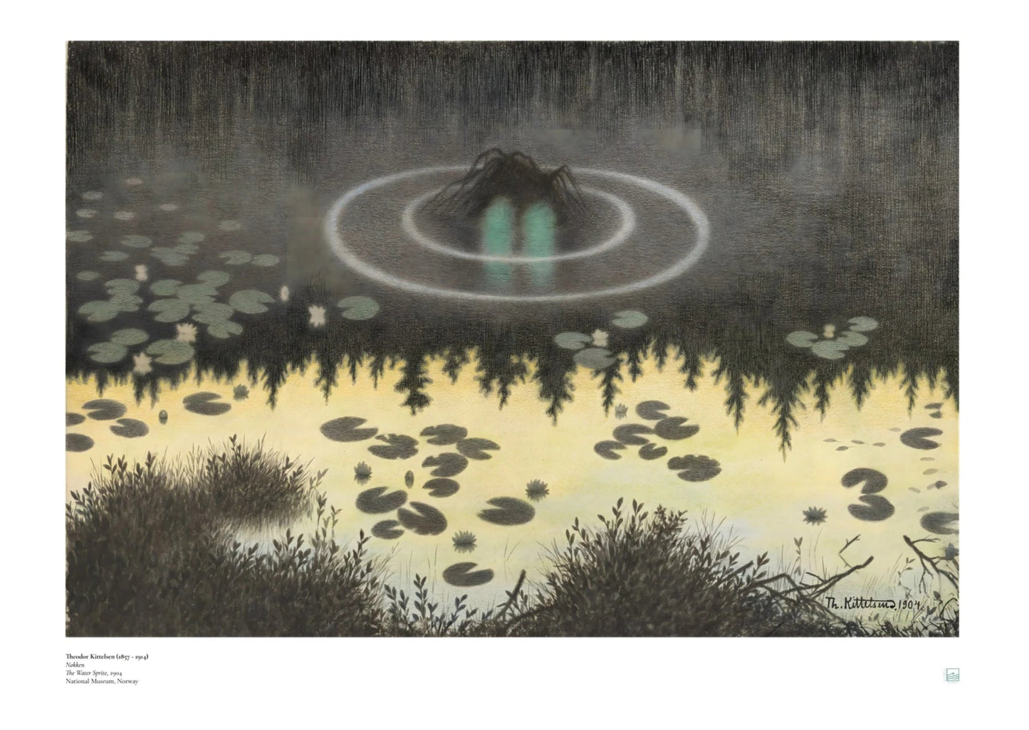 Theodor Kittelsen Nøkken Poster - Water Sprite Norwegian Scandinavian art print