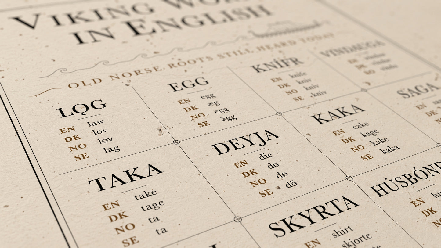 Viking Words in English Poster | Old Norse Roots Infographic