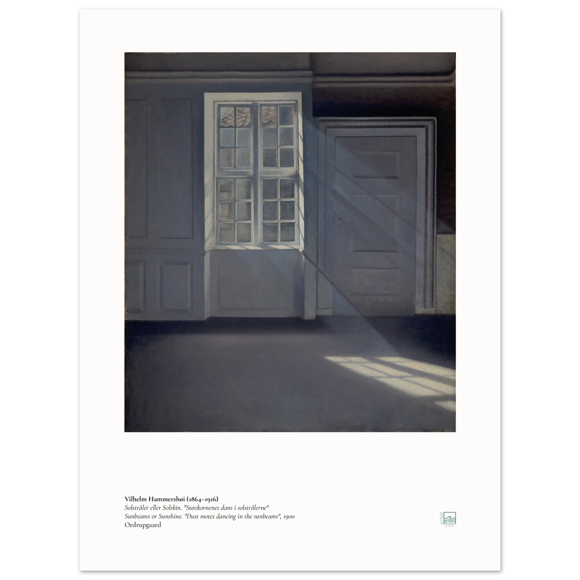 Vilhelm Hammershøi Danish art print with sunlight