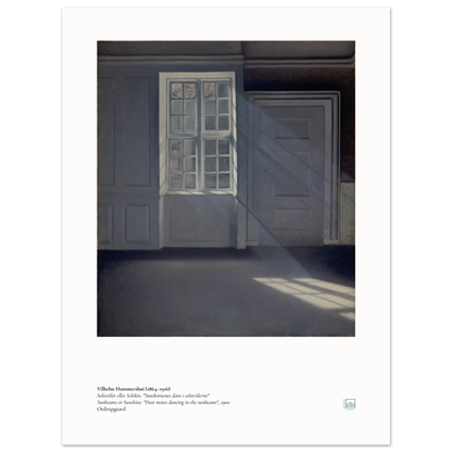 Vilhelm Hammershøi Danish art print with sunlight