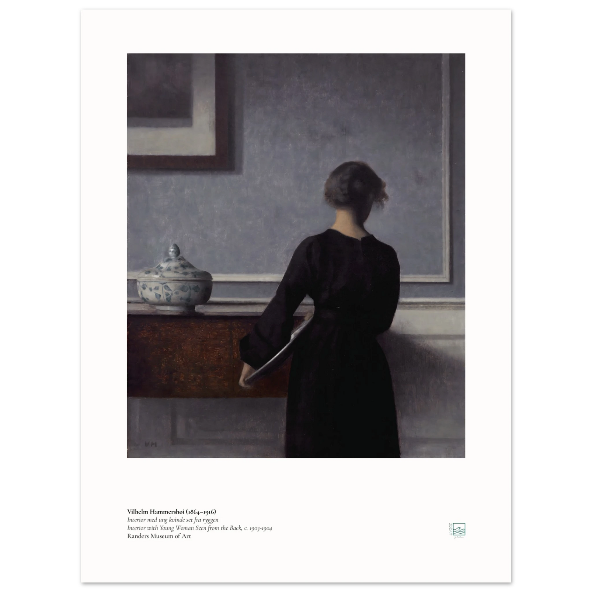 Vilhelm Hammershøi Interior with Young Woman Seen from the Back print