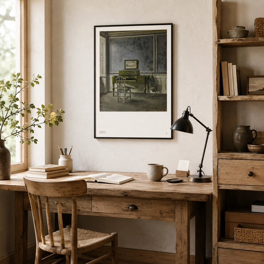 Vilhelm Hammershøi — Interior. The Music Room | Danish Art Print Poster