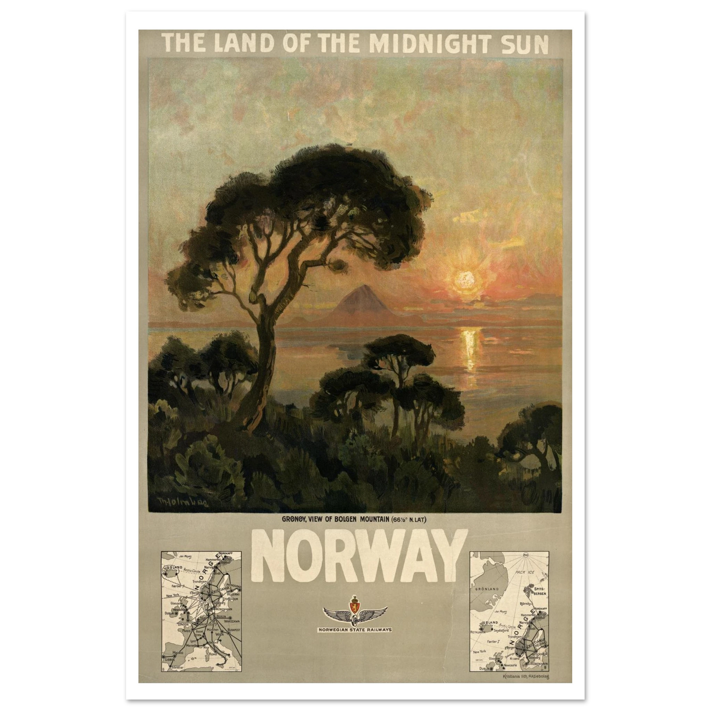 Vintage NSB Norwegian railway poster