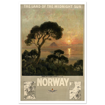 Vintage NSB Norwegian railway poster