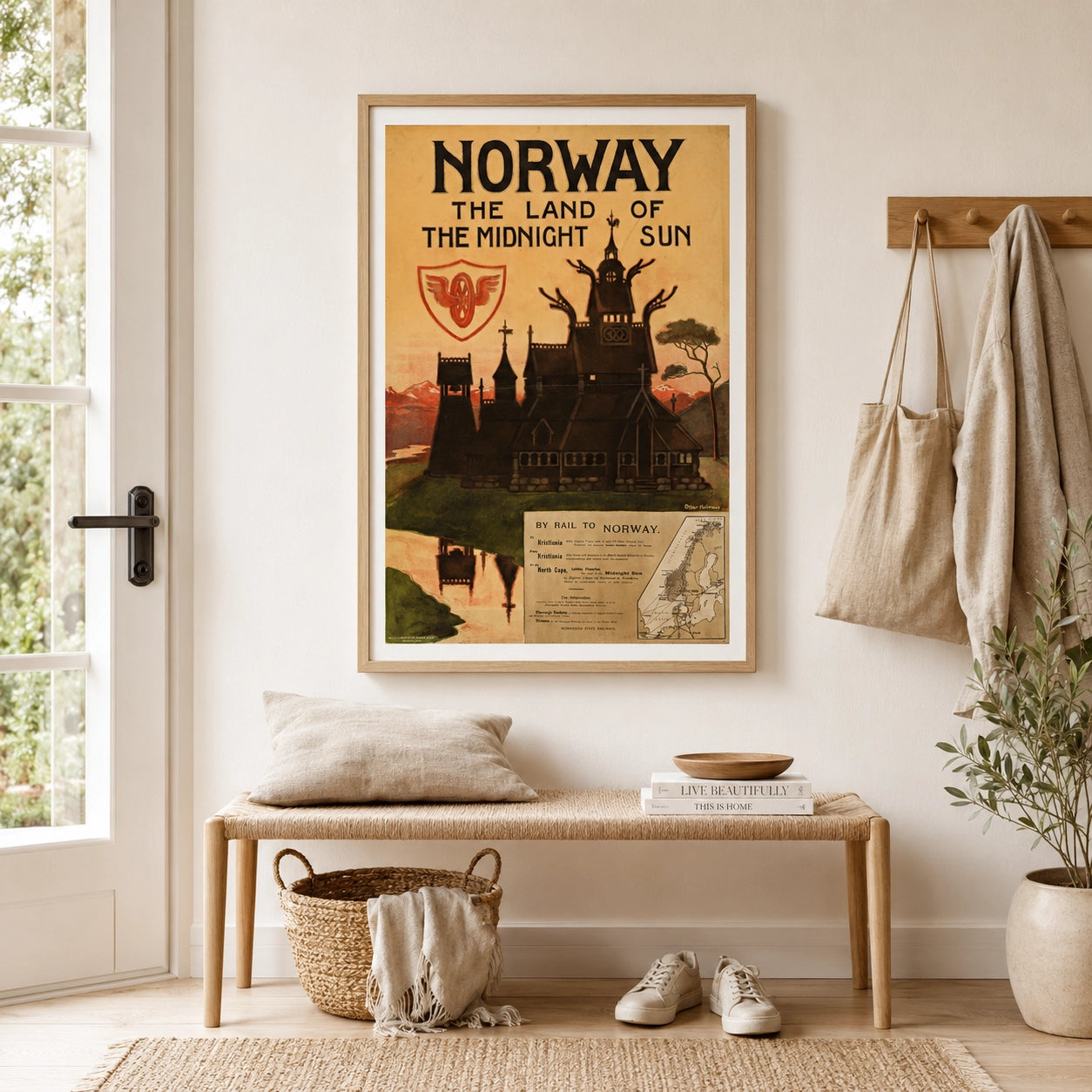 Norway Midnight Sun Poster – Othar Holmboe NSB Reiseplakat