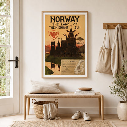 Norway Midnight Sun Poster – Othar Holmboe NSB Reiseplakat
