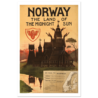Vintage NSB Norwegian travel poster