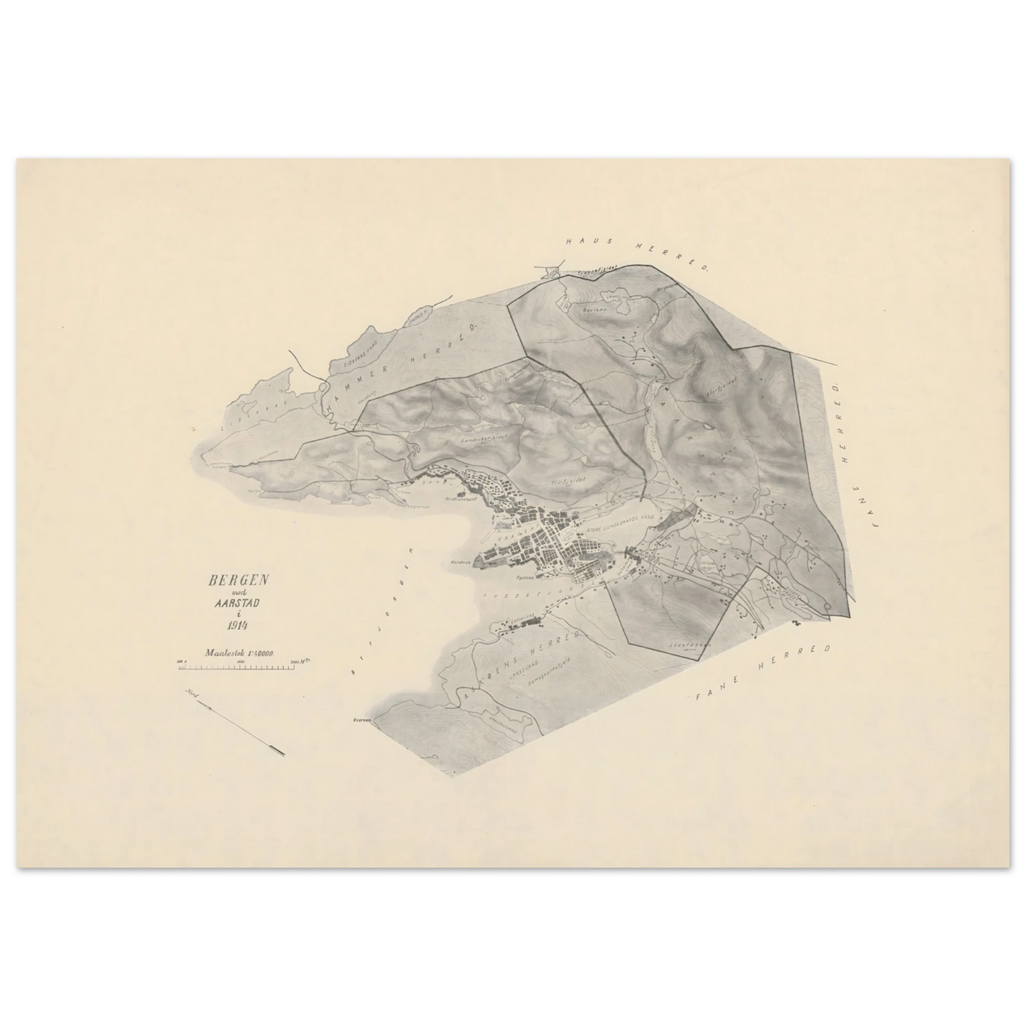 bergen-aarstad-1914-map-print