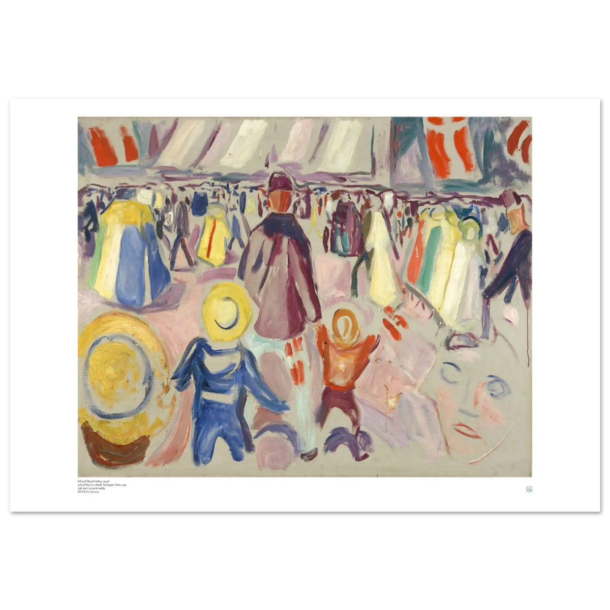 Edvard Munch 17. mai i en norsk småby kunstplakat