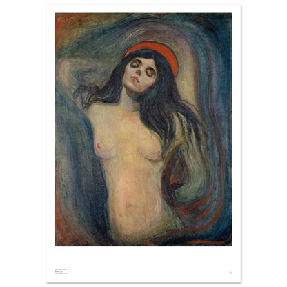 Edvard Munch, ‘Madonna’ (1894, Munch Museum) — Norwegian poster with poised head, flowing hair, and a glowing halo.