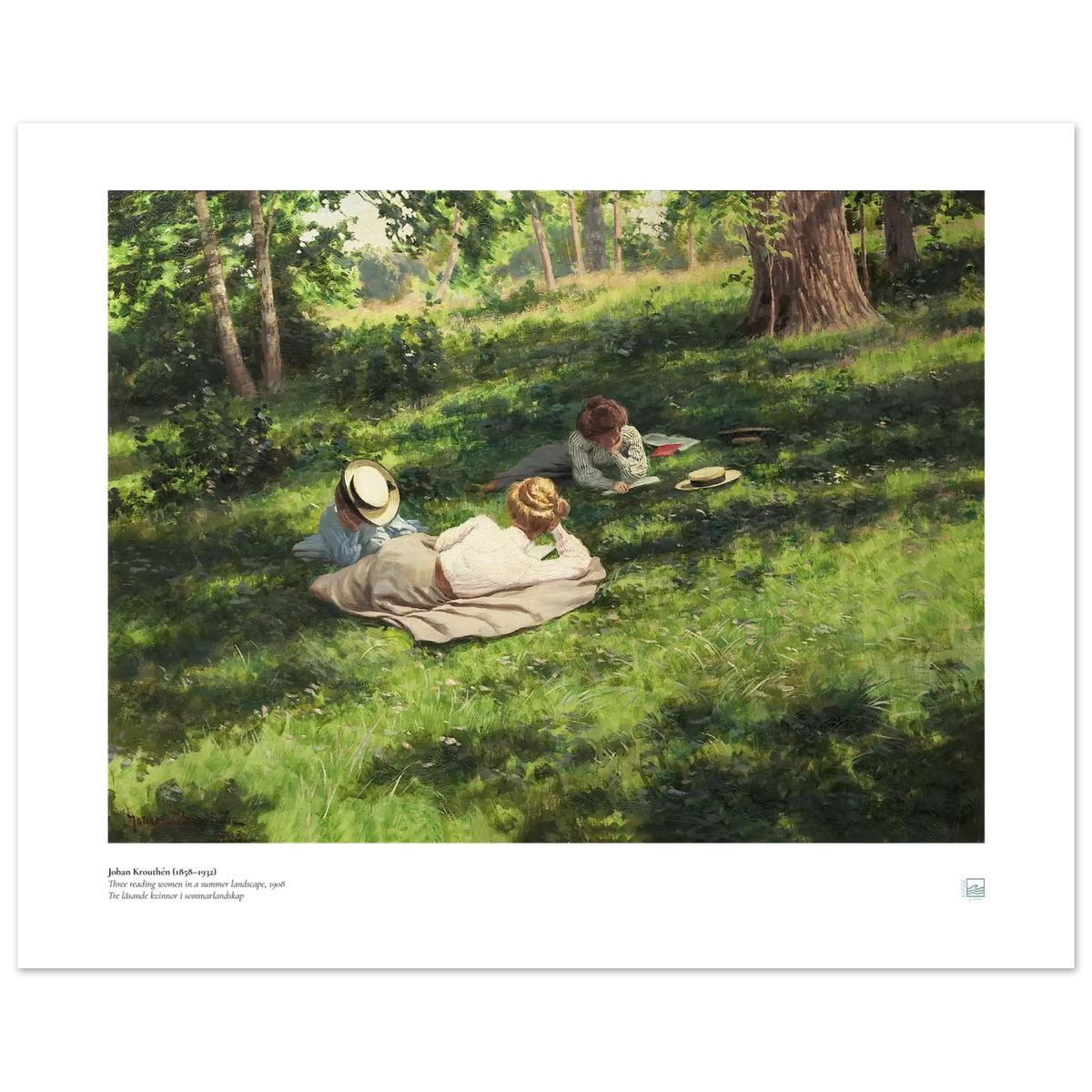 Three Reading Women poster by Johan Krouthén in a Scandinavian interior