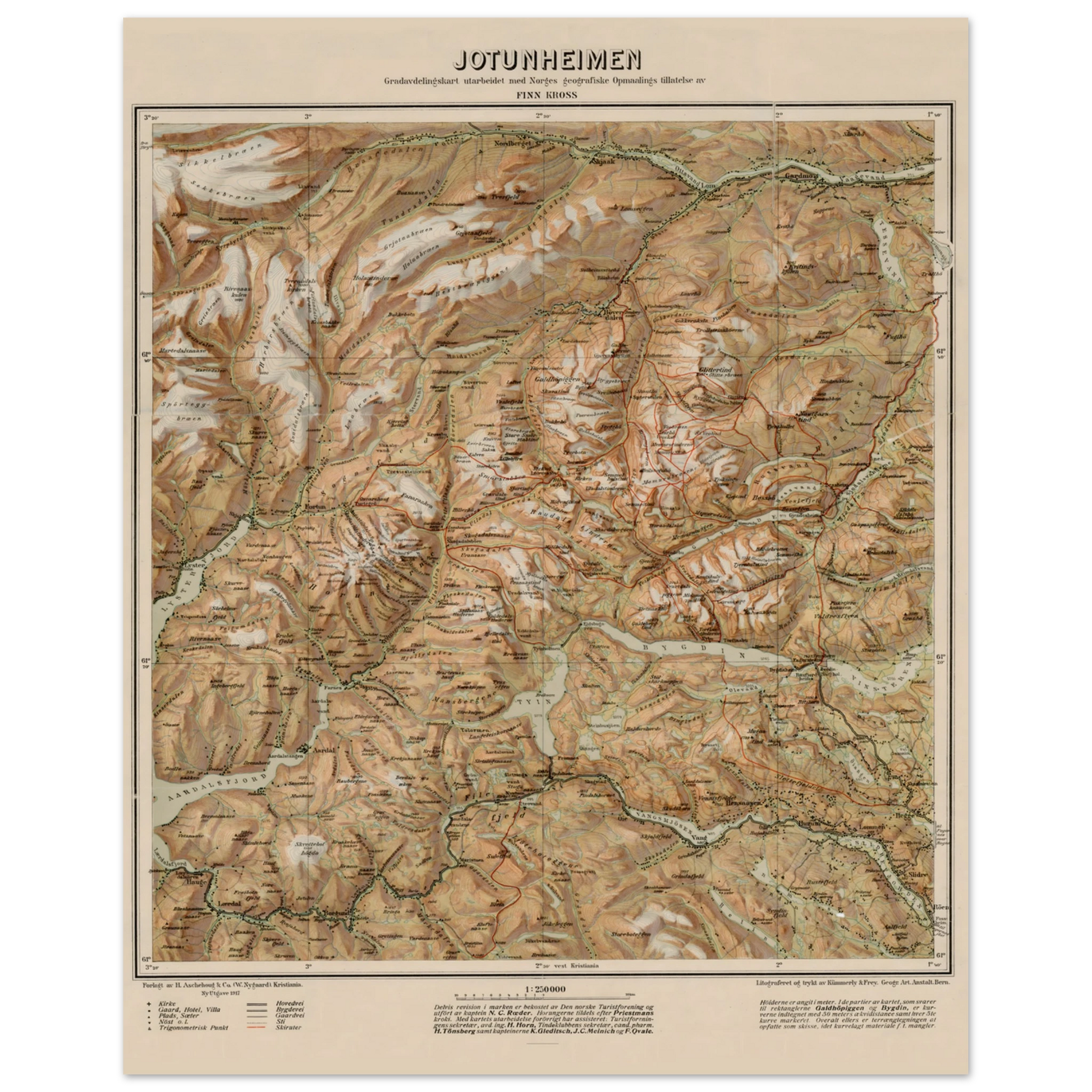 jotunheimen-1917-map-print-on-wall