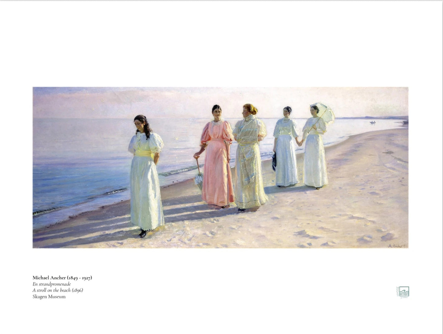 Michael Ancher A Stroll on the Beach En strandpromenade Danish art print poster in 30 x 40 cm