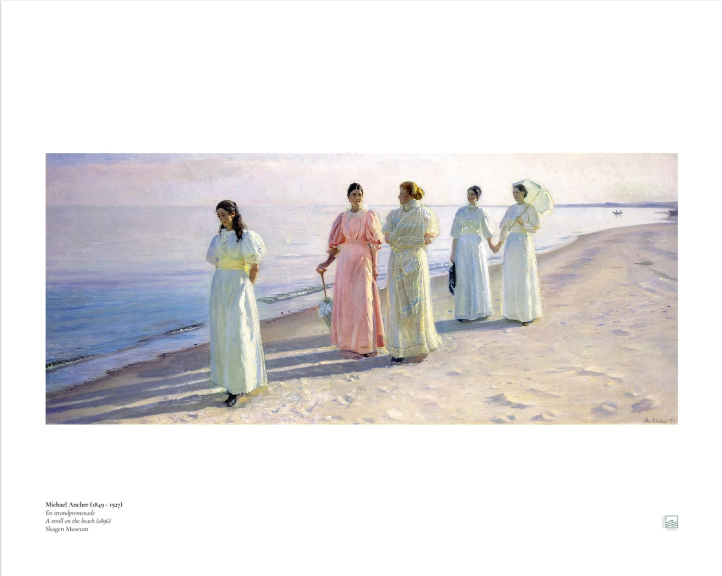 Michael Ancher A Stroll on the Beach En strandpromenade Scandinavian wall art poster in 40 x 50 cm
