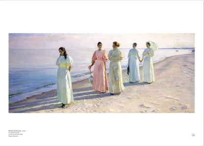 A Stroll on the Beach by Michael Ancher Danish poster print in 50 x 70 cm for Nordic interiors