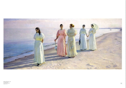 Large Michael Ancher A Stroll on the Beach Danish wall art print in 70 x 100 cm