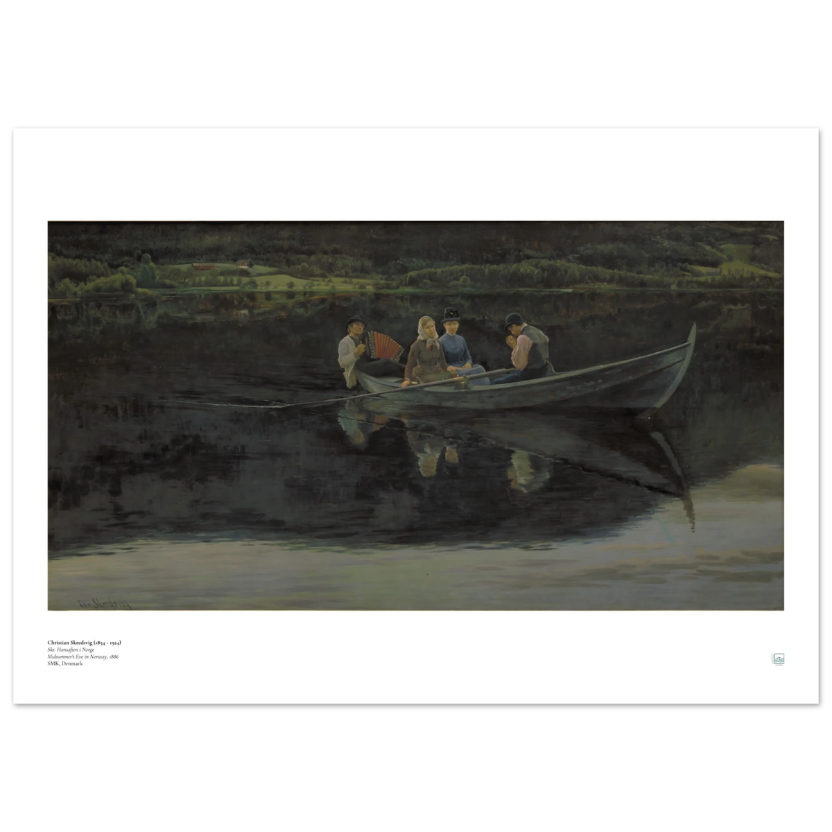Nikolai Astrup Jonsokbål Norwegian art print, 60 × 90 cm.