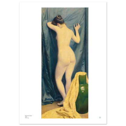 Paul Gustave Fischer, ‘Model’ — Danish poster with refined studio interior, poised figure, and soft, neutral light.
