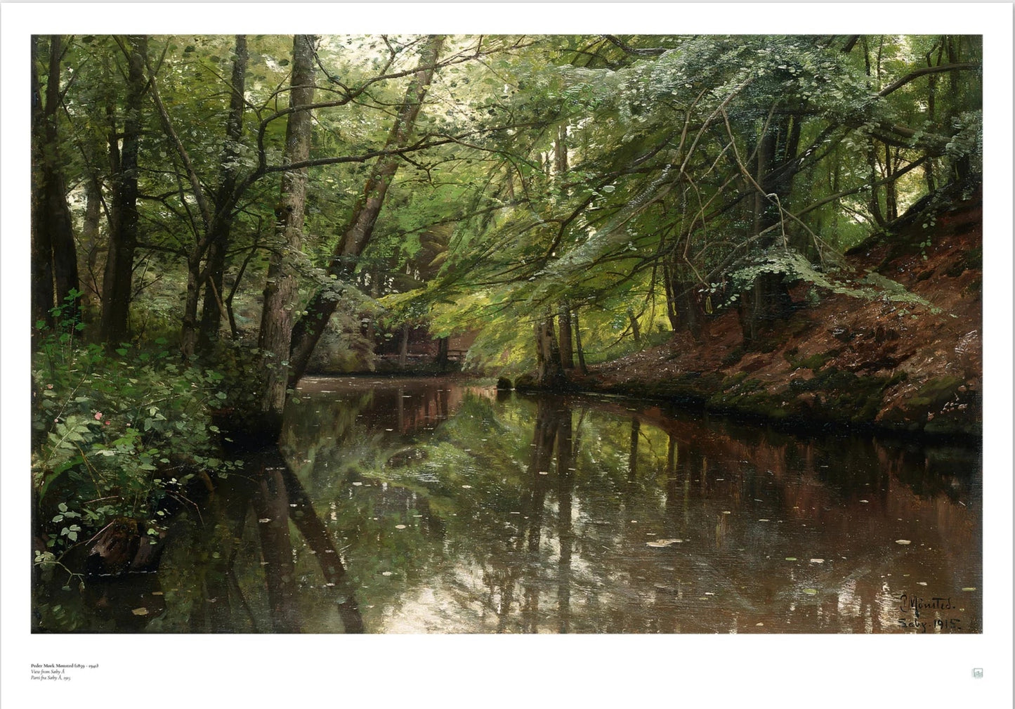 Peder Mørk Mønsted A Spring Day in the Forest at Sæby Å Danish art print poster in 100 x 70 cm