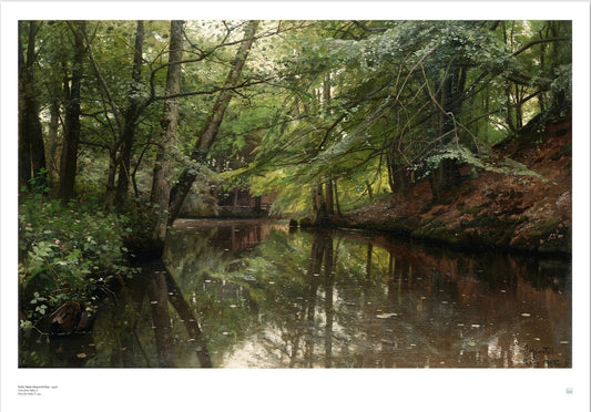 Peder Mørk Mønsted A Spring Day in the Forest at Sæby Å Danish art print poster in 100 x 70 cm