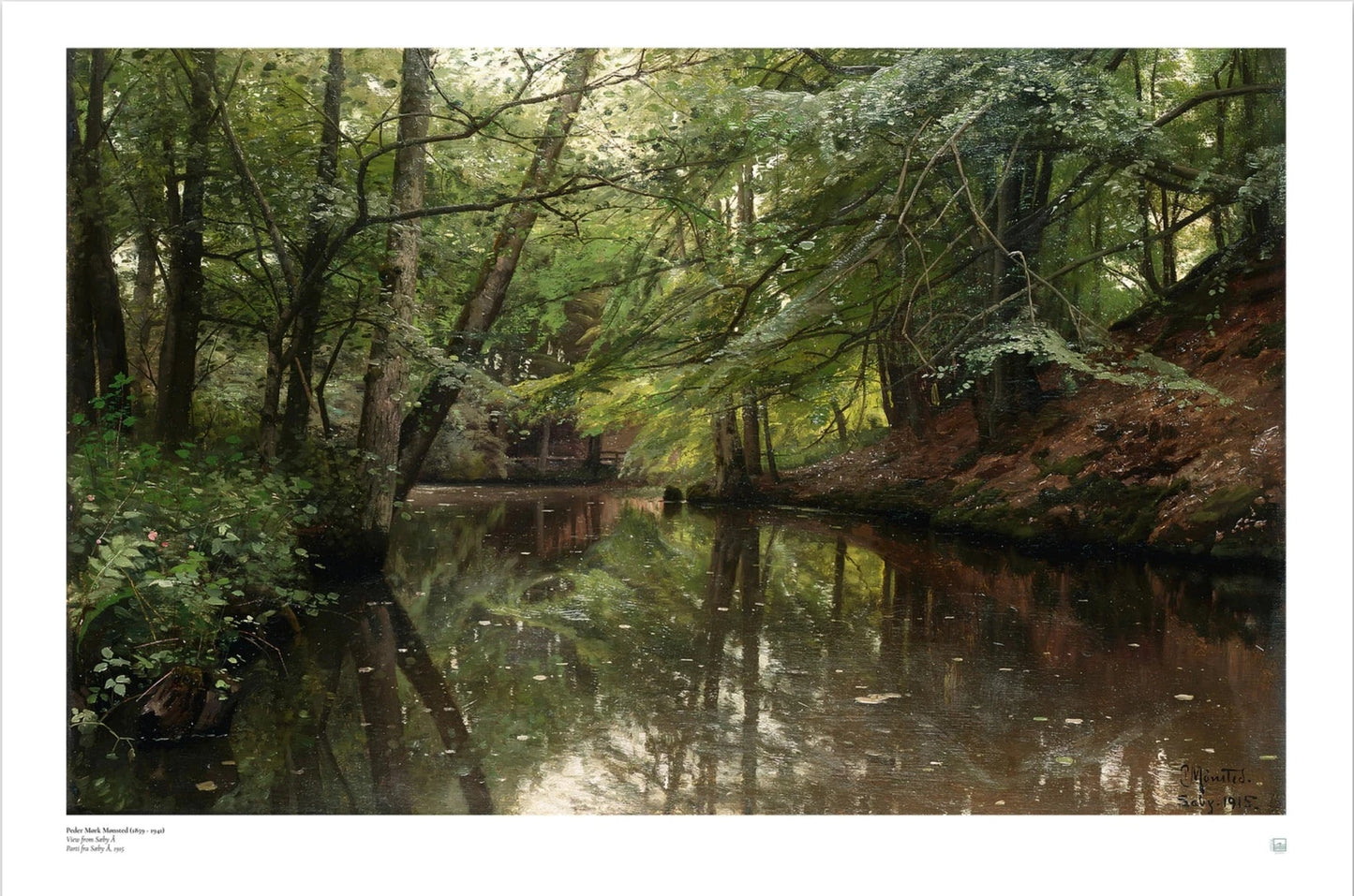 A Spring Day in the Forest at Sæby Å by Peder Mørk Mønsted Danish wall art print in 36 x 24 inch