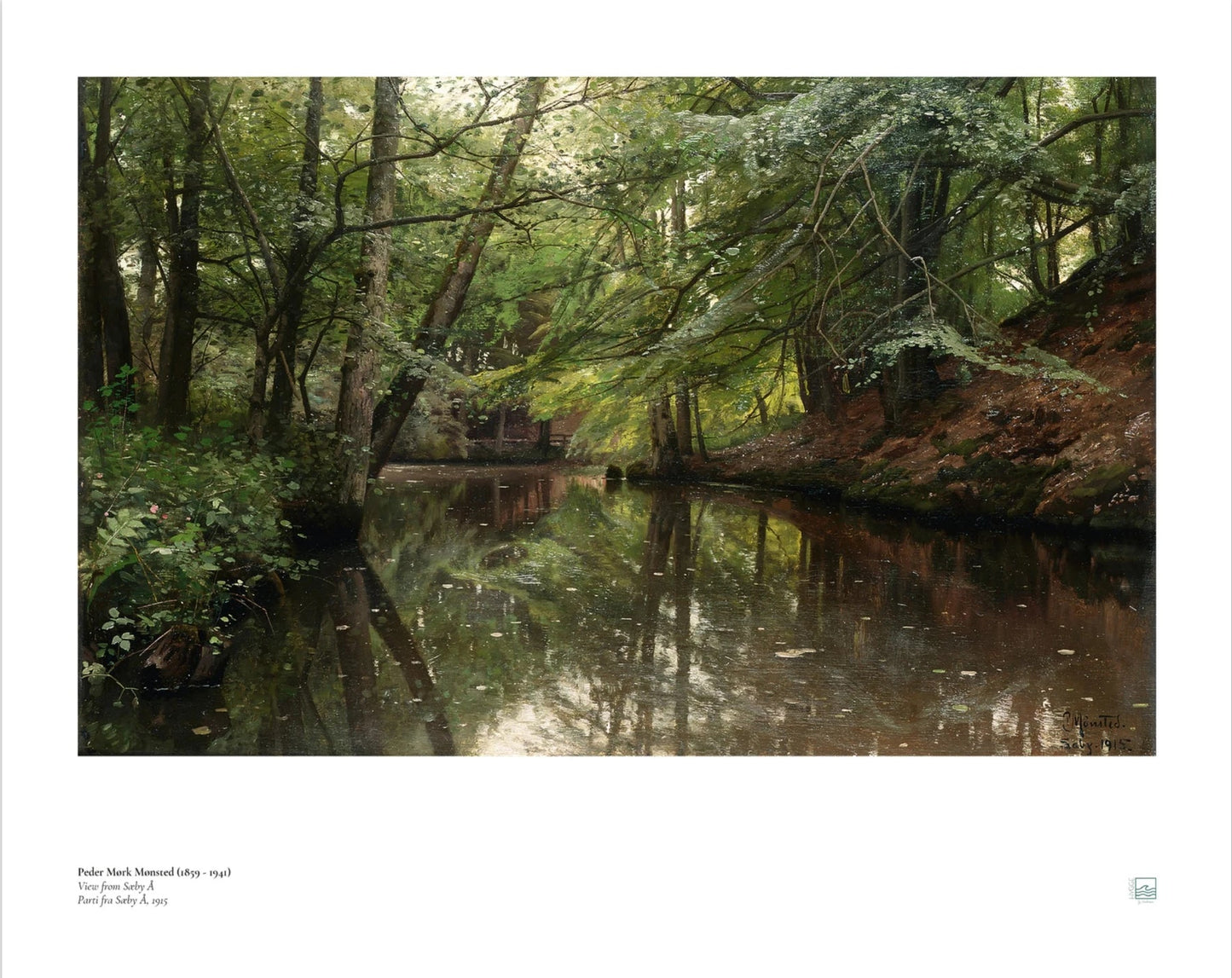 A Spring Day in the Forest at Sæby Å Danish poster for Nordic interiors in 50 x 40 cm