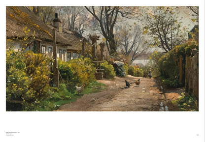 Peder Mørk Mønsted, ‘A Summer Day’ (1914) — Danish landscape poster with sunlit summer foliage, lifelike detail, and calm atmosphere.