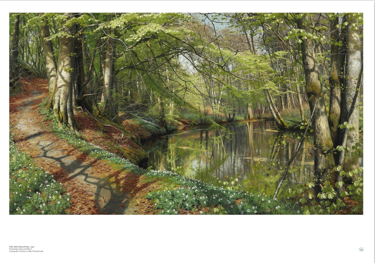 Peder Mørk Mønsted Parti fra Sæby Å Danish art print poster in 100 x 70 cm