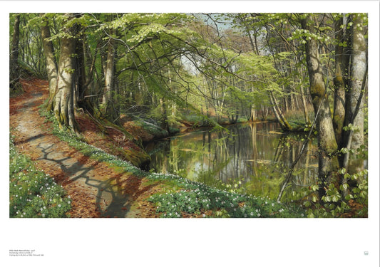 Peder Mørk Mønsted Parti fra Sæby Å Danish art print poster in 100 x 70 cm