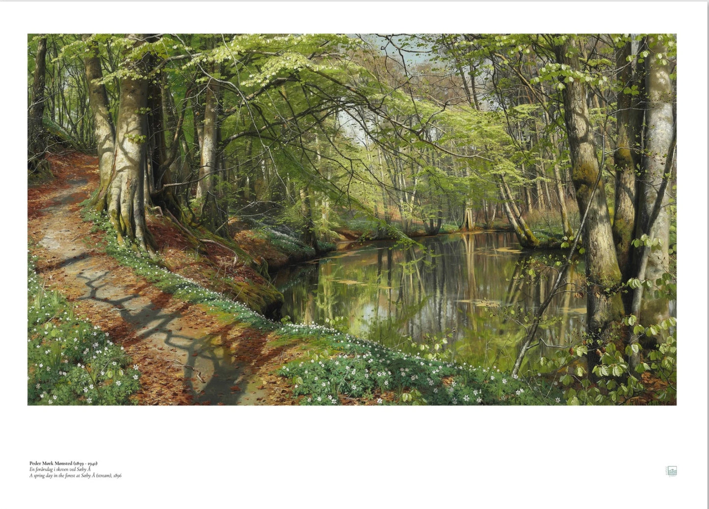 Peder Mørk Mønsted By the Sæby River Danish wall art print in 36 x 24 inch